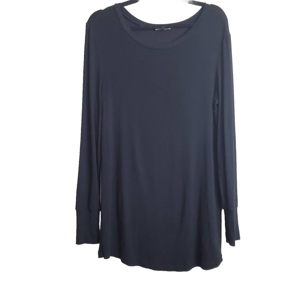 Universal Standard 14-16 Ribbed Long sleeve Womens Black Stretch Longer Length